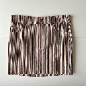 Striped corduroy mini skirt